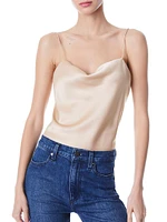 Harmon Draped Satin Tank Top