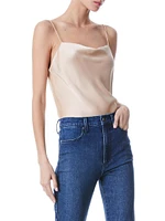 Harmon Draped Satin Tank Top