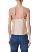 Harmon Draped Satin Tank Top