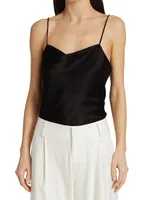 Harmon Draped Satin Tank Top