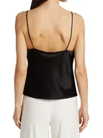 Harmon Draped Satin Tank Top