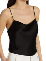 Harmon Draped Satin Tank Top