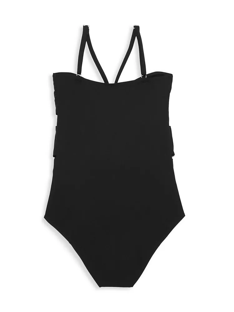 Little Girl's & Halter Lace-Up One-Piece