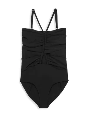 Little Girl's & Halter Lace-Up One-Piece