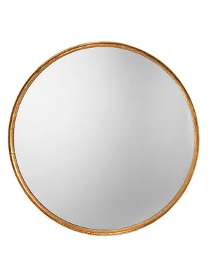 Refined Round Gold Leaf Mirror