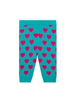 Baby Girl's 3-Piece Queen Of Hearts Beanie, Sweater & Leggings Set