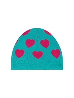 Baby Girl's 3-Piece Queen Of Hearts Beanie, Sweater & Leggings Set