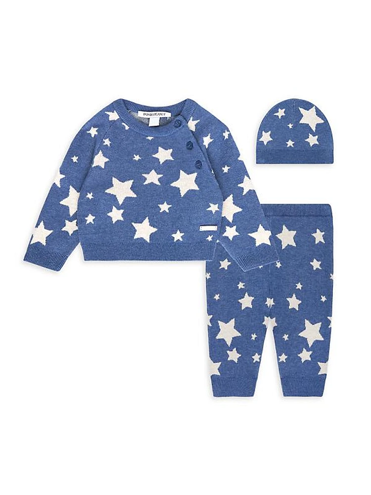 Baby Girl's Galaxy 3-Piece Sweater, Legging & Beanie Set