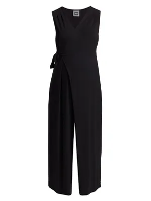 Francesca Sleeveless Wide-Leg Maternity Wrap Jumpsuit