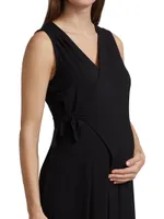 Francesca Sleeveless Wide-Leg Maternity Wrap Jumpsuit