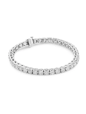 14K White Gold & 12 TCW Diamond Tennis Bracelet