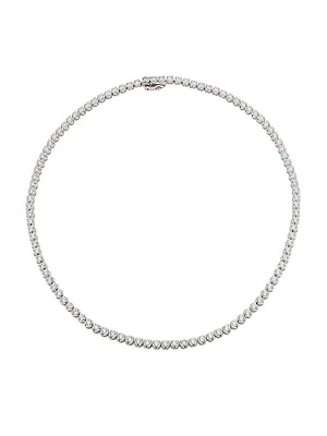 14K White Gold & 16 TCW Diamond Tennis Necklace