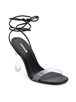 Gloria Leather Lace-Up Wrap Sandals