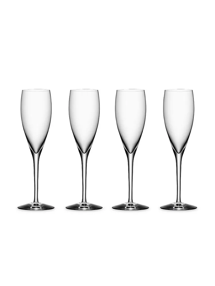 Four-Piece Champagne Flute Set | Glitter White | 12oz