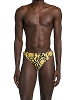 Baroque-Print Swim Briefs