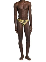 Baroque-Print Swim Briefs