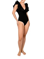 Santa Ruffle One-Piece Swimsuit