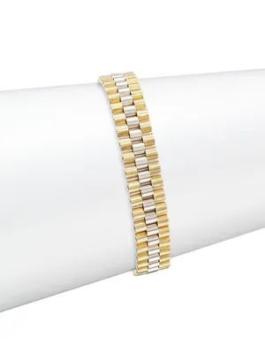 Two-Tone 14K Gold Panther Bracelet