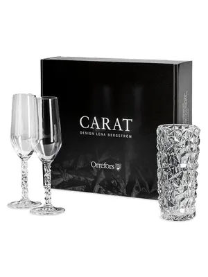 Carat 3-Piece Vase & Flute Set