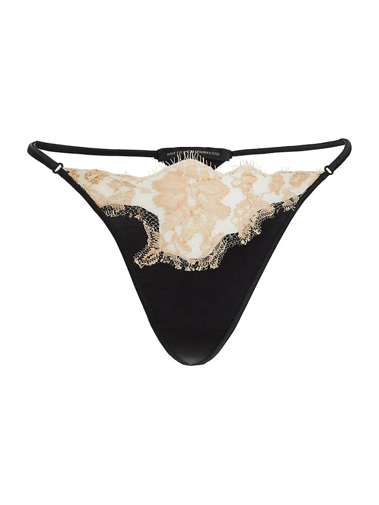 Orchid Lace & Silk Thong