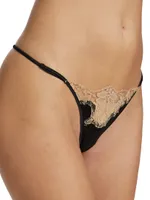 Orchid Lace & Silk Thong