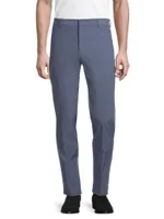 Micro Check Straight-Leg Trousers