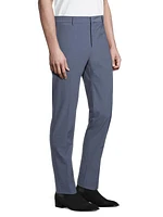 Micro Check Straight-Leg Trousers