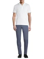 Micro Check Straight-Leg Trousers