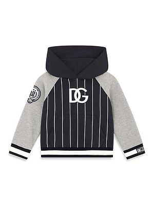 Little Boy's & Boy's Striped Logo Hooded Sweatshirt