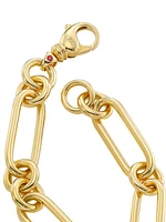 18K Yellow Gold Paper Clip Chain Bracelet