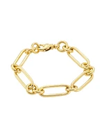 18K Yellow Gold Paper Clip Chain Bracelet