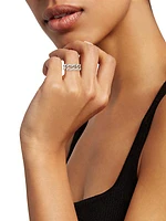 Elevate Rhodium-Plated Cubic Zirconia Pavé Curb Chain Ring