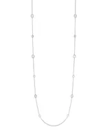 Elevate Cubic Zirconia Paper Clip Station Necklace