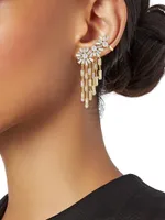 Revelry 18K-Gold-Plated & Cubic Zirconia Fringe Ear Climbers