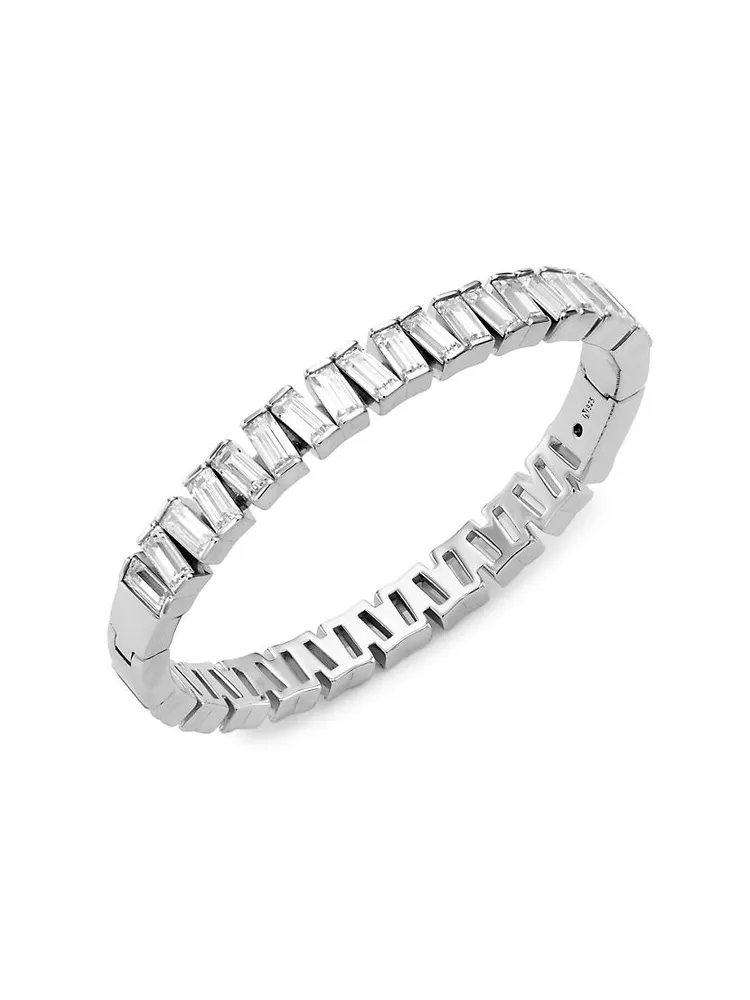 Revelry Sterling Silver & Cubic Zirconia Hinge Bangle
