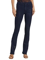 Selma Mid-Rise Stretch Coated Boot-Cut Jeans