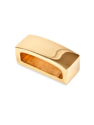 Gold-Plated 4-Piece Curved Rectangle Napkin Ring Set