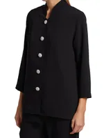 Suzette Pavé-Button Crepe Jacket