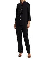 Suzette Pavé-Button Crepe Jacket