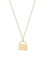 Love Lock 10K Yellow Gold & Diamond Pendant Necklace