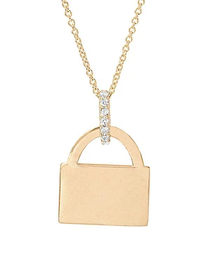 Love Lock 10K Yellow Gold & Diamond Pendant Necklace