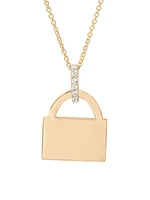 Love Lock 10K Yellow Gold & Diamond Pendant Necklace