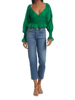 70s Stove Pipe High-Rise Straight Crop Jeans