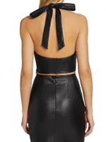 Kai Vegan Leather Halter Top