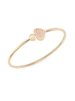 Happy Hearts 18K Rose Gold & Diamond Bangle