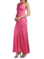 Cross Front Silk Satin Gown