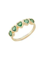 14K Yellow Gold & Emerald Heart Ring