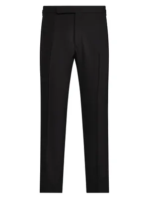 Barathea Wool Tuxedo Pants