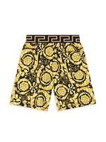 Little Boy's & Baroque Print Fleece Shorts