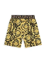 Little Boy's & Baroque Print Fleece Shorts